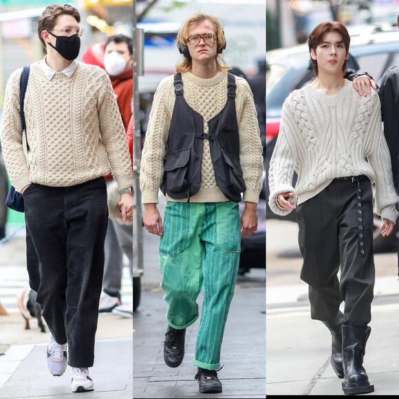 Carraig Donn Merino Wool Ivory Cable Knit Pullover Sweater Fisherman Unisex - Picture 8 of 8